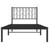 vidaXL Cadre de lit m&eacute;tal sans matelas avec t&ecirc;te de lit noir 90x190 cm
