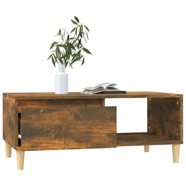 vidaXL Table basse Chêne fumé 90x50x36,5 cm Bois d'ingénierie
