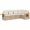 vidaXL Salon de jardin avec coussins 5 pcs beige r&eacute;sine tress&eacute;e