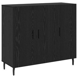 vidaXL Buffet Ch&ecirc;ne noir 90 x 34 x 80 cm Bois d'ing&eacute;nierie