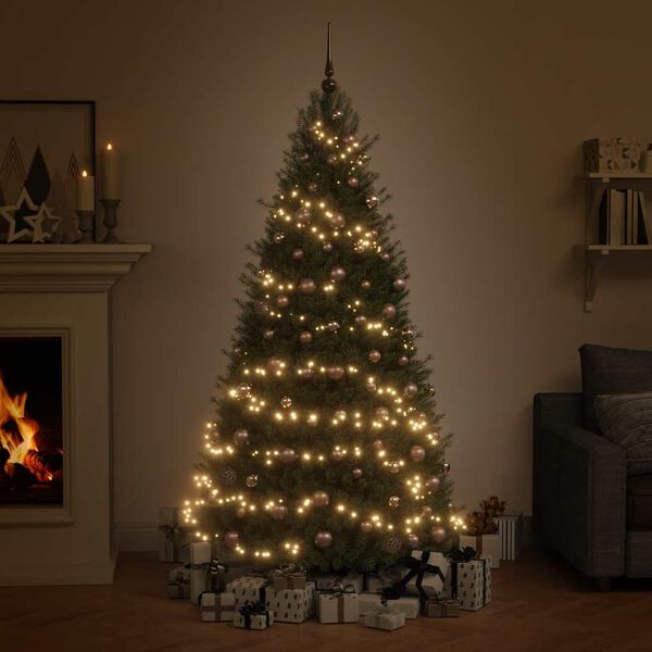 vidaXL Set de boules de No&euml;l avec pic et 150 LED 60 pcs Dor&eacute; rose