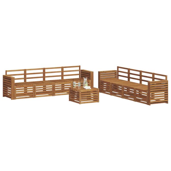 vidaXL Ensembles de canap&eacute;s 9 pcs Naturel Bois d'Acacia Massif