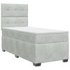 vidaXL Lit boxspring avec matelas Gris clair 90 x 190 cm Velours