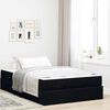 vidaXL Cadre de lit avec matelas avec matelas 2 pcs Noir tissu