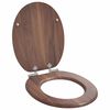 vidaXL Si&egrave;ge de toilette &agrave; fermeture douce Marron 44 x 38 cm
