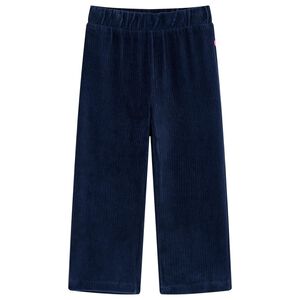 Pantalons pour enfants velours c&ocirc;tel&eacute; bleu marine 104
