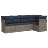 vidaXL Salon de jardin 5 pcs avec coussins gris r&eacute;sine tress&eacute;e