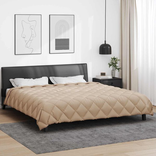 vidaXL Duvet d'hiver Taupe 220 x 260 cm Microfibre