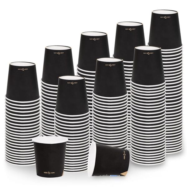 vidaXL Tasses &agrave; caf&eacute; en papier 120 ml 500 pcs Noir