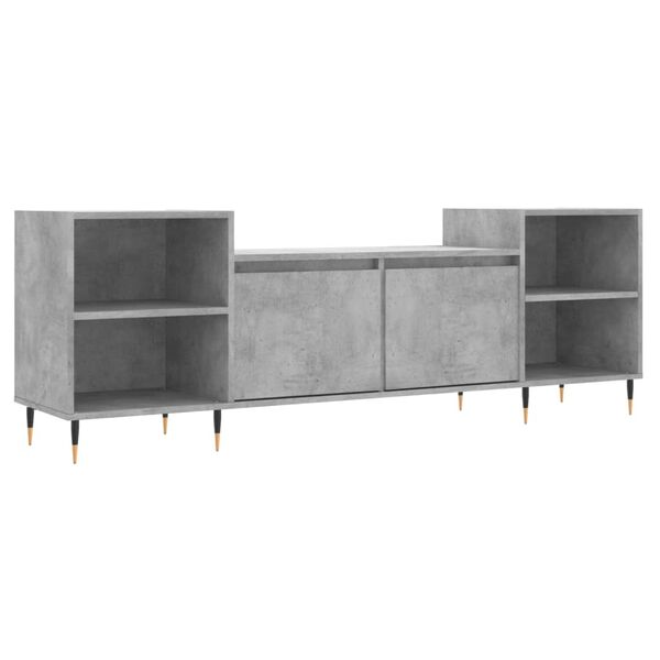 vidaXL Meuble TV Gris b&eacute;ton 160x35x55 cm Bois d'ing&eacute;nierie