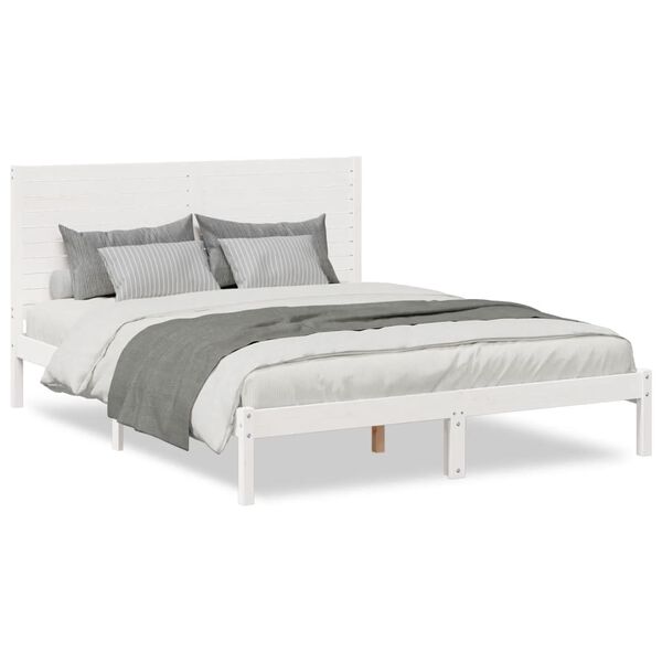 vidaXL Cadre de lit extra long sans matelas 160x210 cm bois massif