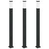vidaXL Bornes lumineuses avec d&eacute;tecteur et prise lot de 3 110 cm noir IP44