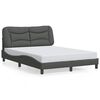 vidaXL Cadre de lit sans matelas Hvar gris fonc&eacute; 120x200 cm tissu
