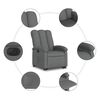 vidaXL Fauteuil inclinable &eacute;lectrique gris fonc&eacute; tissu