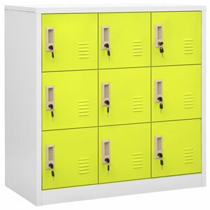 vidaXL Armoire &agrave; casiers Gris clair et vert 90x45x92,5 cm Acier