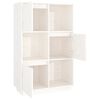 vidaXL Buffet haut Blanc 74x35x117 cm Bois massif de pin