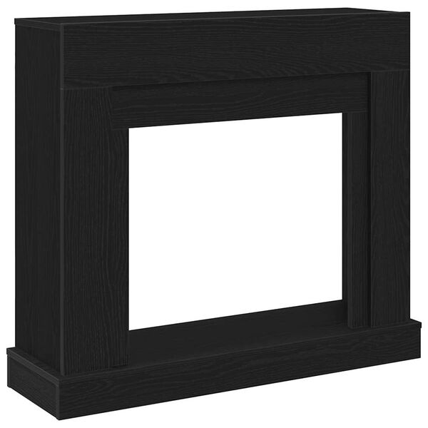 VidaXL Cadre de chemin&eacute;e ch&ecirc;ne noir 100x30x87,5 cm bois d'ing&eacute;nierie