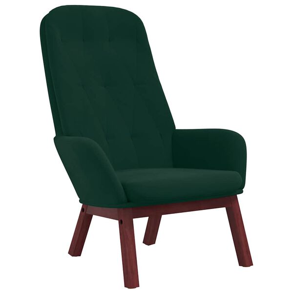 vidaXL Chaise de relaxation Vert foncé Velours
