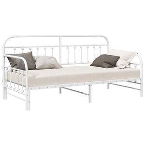 vidaXL Cadre de lit de jour Blanc 107 x 203 cm Acier enduit de poudre