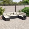 vidaXL Salon de jardin 8 pcs avec coussins noir r&eacute;sine tress&eacute;e