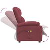 vidaXL Fauteuil &eacute;lectrique de massage Bordeaux Tissu