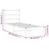 vidaXL Cadre de lit m&eacute;tal sans matelas avec t&ecirc;te de lit blanc 80x200cm