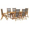 vidaXL Ensemble &agrave; Manger de jardin 7pcs gris polypropyl&egrave;ne bois massif
