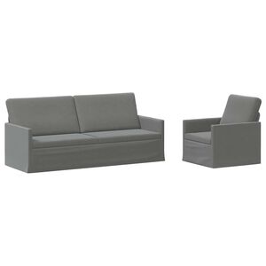 vidaXL Ensemble de Canap&eacute;s 2 pcs Gris fonc&eacute; Velours (V)