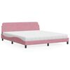 vidaXL Lit avec matelas Dover rose 180x200 cm velours