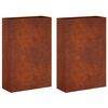vidaXL Cache-pot de jardin 2 pc Rouill&eacute; 50 x 20 x 75 cm Acier patin&eacute;