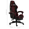 vidaXL Fauteuil de jeux vid&eacute;o et repose-pied Noir/bordeaux Similicuir