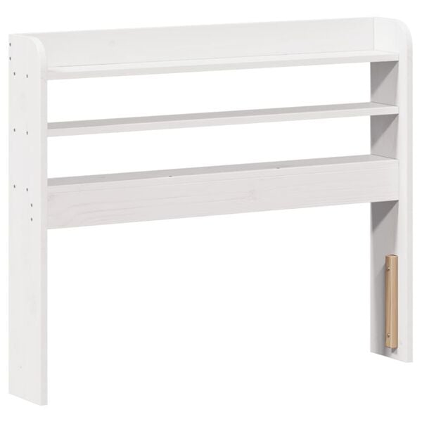 vidaXL Tête de lit avec étagères blanc 90 cm bois massif de pin