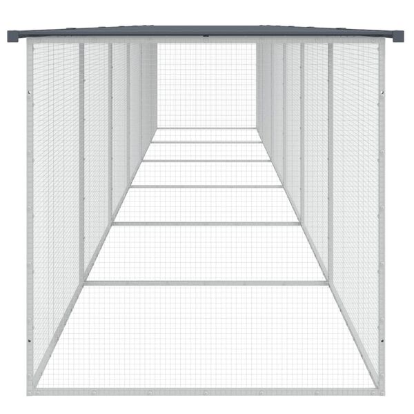 vidaXL Poulailler avec toit anthracite 603x98x90 cm acier galvanis&eacute;