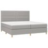 vidaXL Sommier &agrave; lattes de lit avec matelas Gris clair 200x200cm Tissu