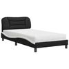 vidaXL Lit avec matelas Hvar noir et blanc 100x200 cm similicuir