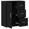 vidaXL Buffet avec tiroir Ch&ecirc;ne noir 60 x 31 x 70 cm Bois d'ing&eacute;nierie