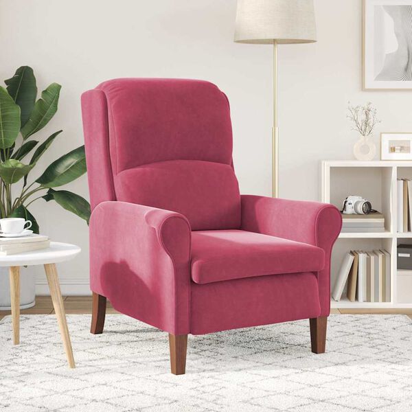 vidaXL fauteuil Rouge bordeaux 76 x 94 x 102 cm Velours