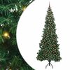 vidaXL Arbre de No&euml;l artificiel d'angle Vert 240 cm PVC et m&eacute;tal