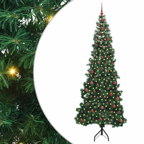 vidaXL Arbre de No&euml;l artificiel d'angle Vert 240 cm PVC et m&eacute;tal