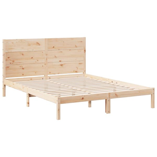 vidaXL Cadre de lit extra long sans matelas 140x210 cm bois massif