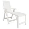 vidaXL Chaise longue blanc plastique