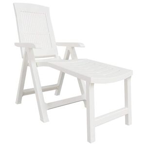vidaXL Chaise longue blanc plastique