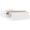 vidaXL Lit avec rangement et matelas avec matelas 2 pcs Blanc Cuir