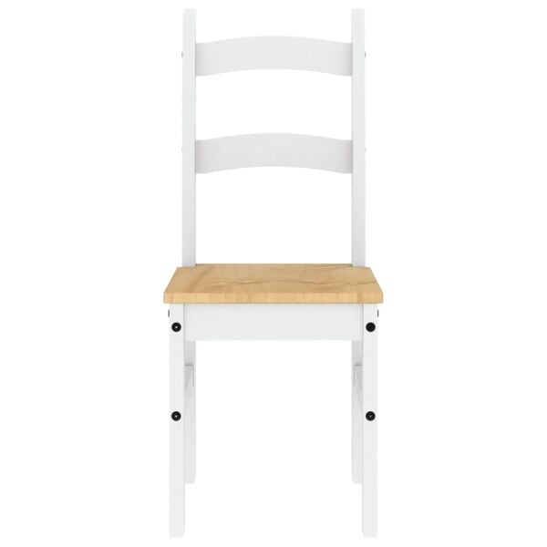 vidaXL Chaises &agrave; manger lot de 2 blanc 40x46x99 cm bois massif de pin
