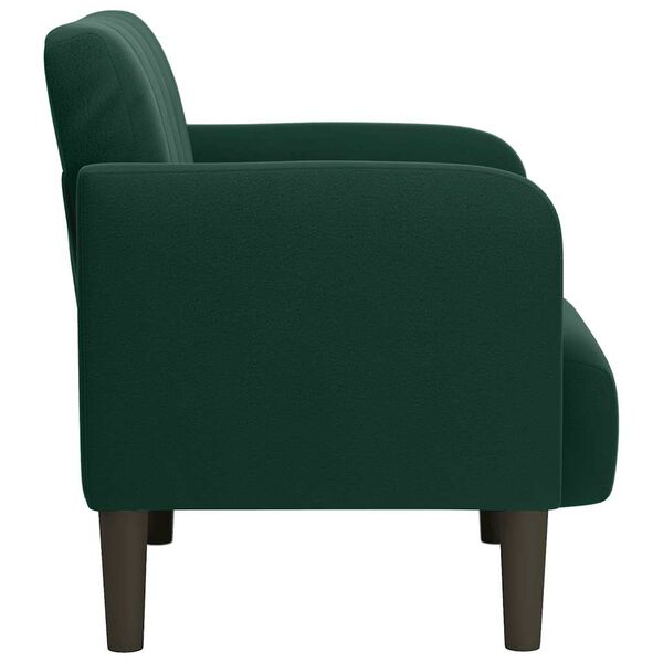 vidaXL Fauteuil avec accoudoirs vert fonc&eacute; 54 cm velours