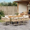 vidaXL Ensemble &agrave; manger de jardin et coussins 11 pcs beige poly rotin