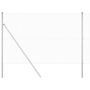 vidaXL Cl&ocirc;ture en fils soud&eacute;s pour fixation au sol 50 x 1,5 m Argent&eacute;