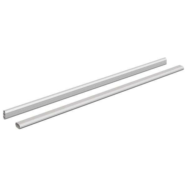 vidaXL Tige de placard 2 pcs Argent&eacute; 764 x 15 x 29 mm