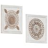 vidaXL D&eacute;cor artistique 2 pc 40 x 40 x 1,5 cm Bois d&rsquo;ing&eacute;nierie