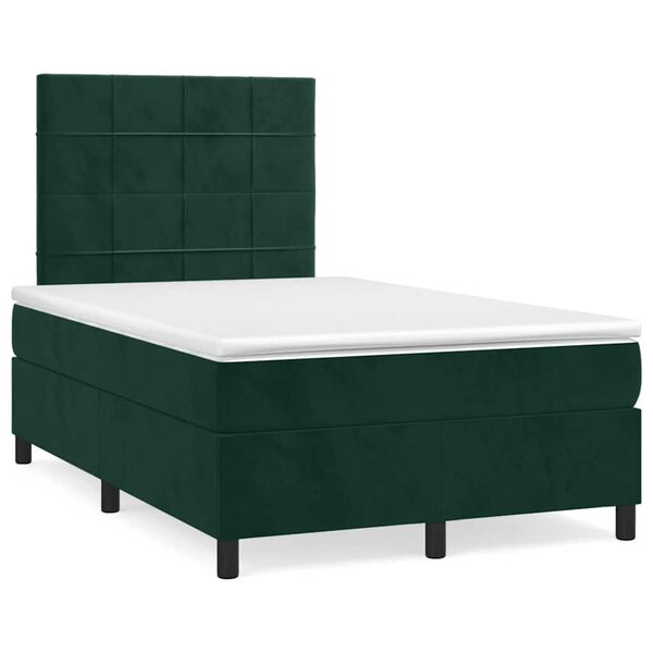 vidaXL Sommier &agrave; lattes de lit avec matelas vert fonc&eacute; 120x190 cm